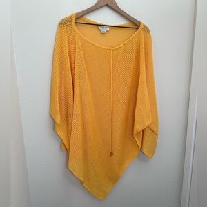 St. John Sport by Marie Gray Shrug Open Knit Poncho One Size Yellow